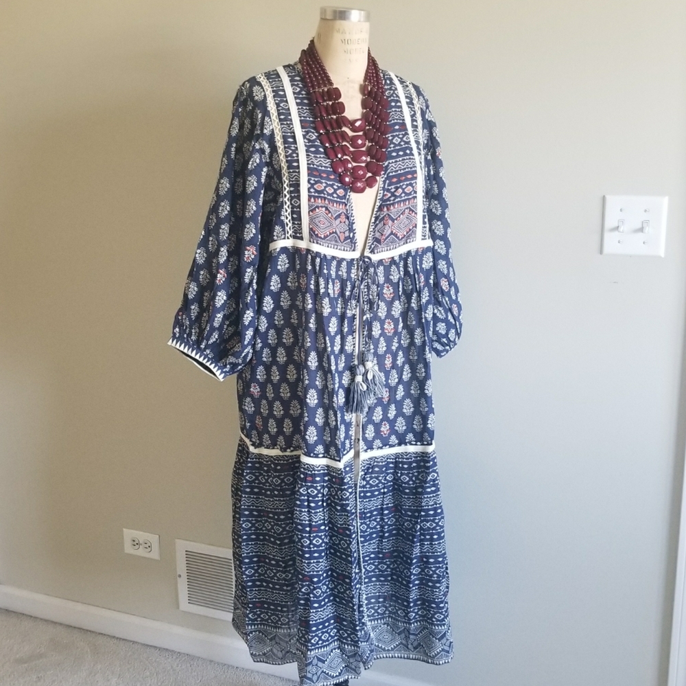 💖💥 New to the closet💥💖NWT ZARA Block printed open style duster jacket